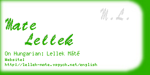 mate lellek business card